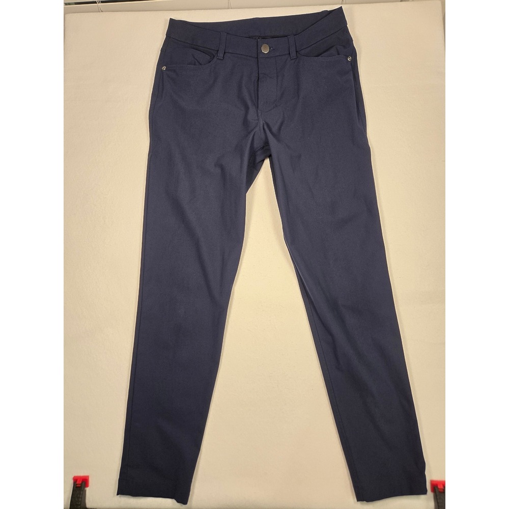 Lululemon ABC Slim-Fit 5-Pocket Pant Warpstreme Mens 30x28 Navy Blue Trousers
